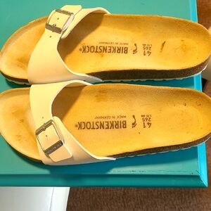 Birkenstock White Sandals with Contoured Footbed and Adjustable Strap